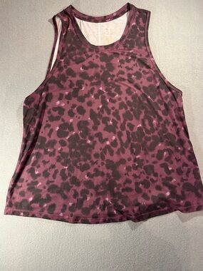 all in motion Plum and Black Leopard-Print Tank Top